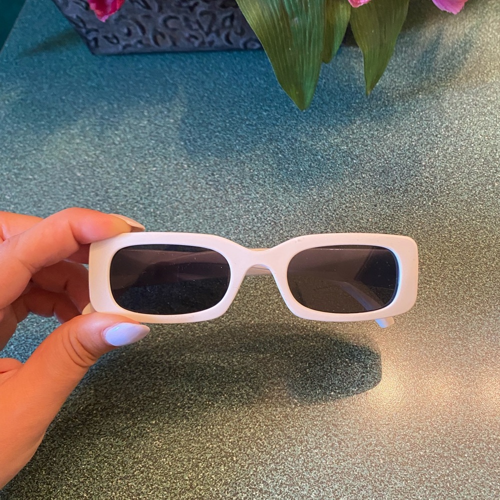 White Rectangular Sunglasses